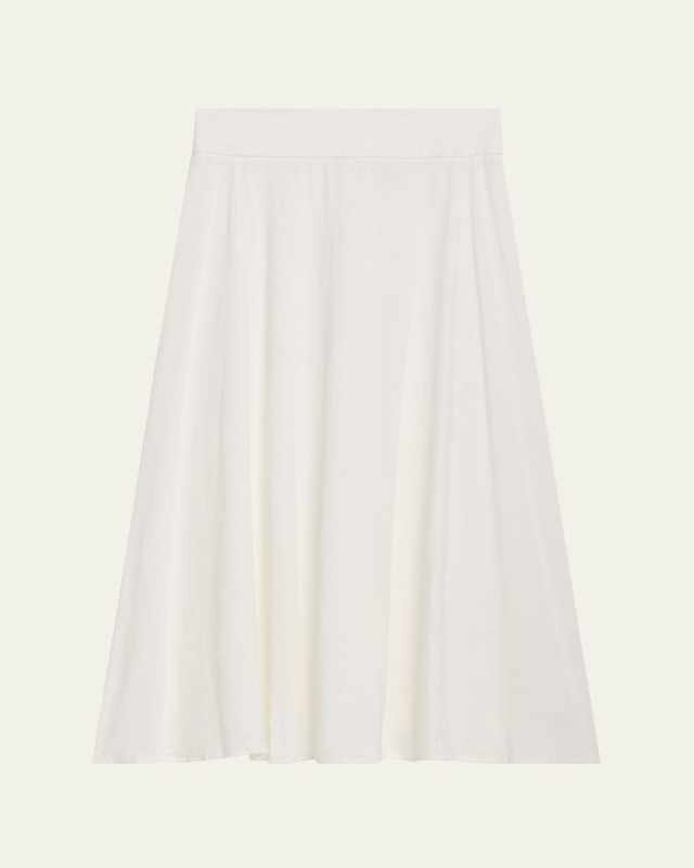 A-Line Stretch Linen Maxi Skirt